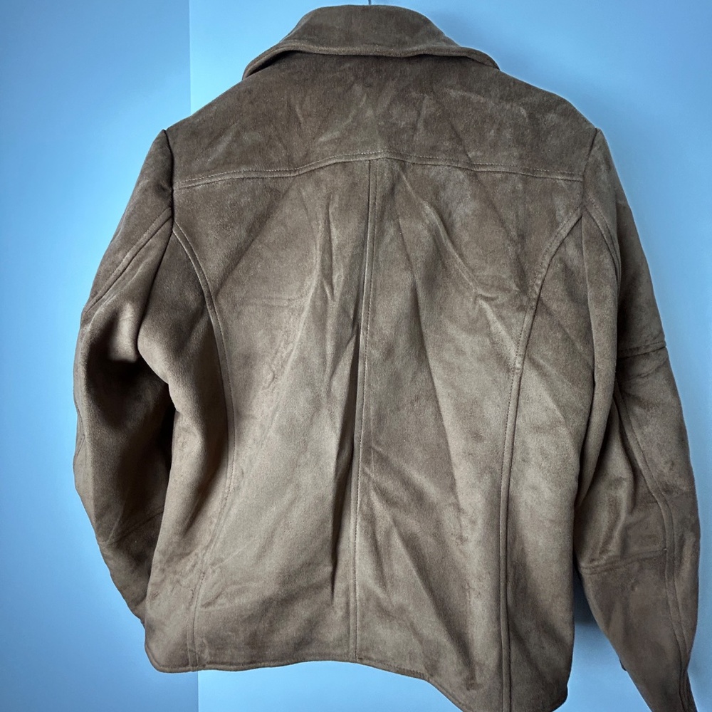 ASOS Tan Vegan Suede Jacket - Picture 3 of 6